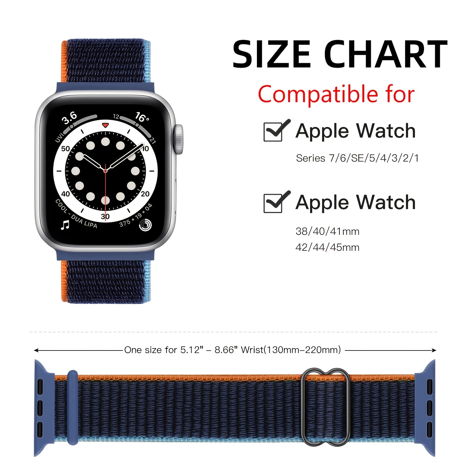  Trail Loop for Apple Watch Band 38mm 40mm 41mm iWatch Band  Women Men, Rugged Sport Strap Soft Nylon Wristband for Apple Watch Bands SE  Series 9 8 7 6 5 4