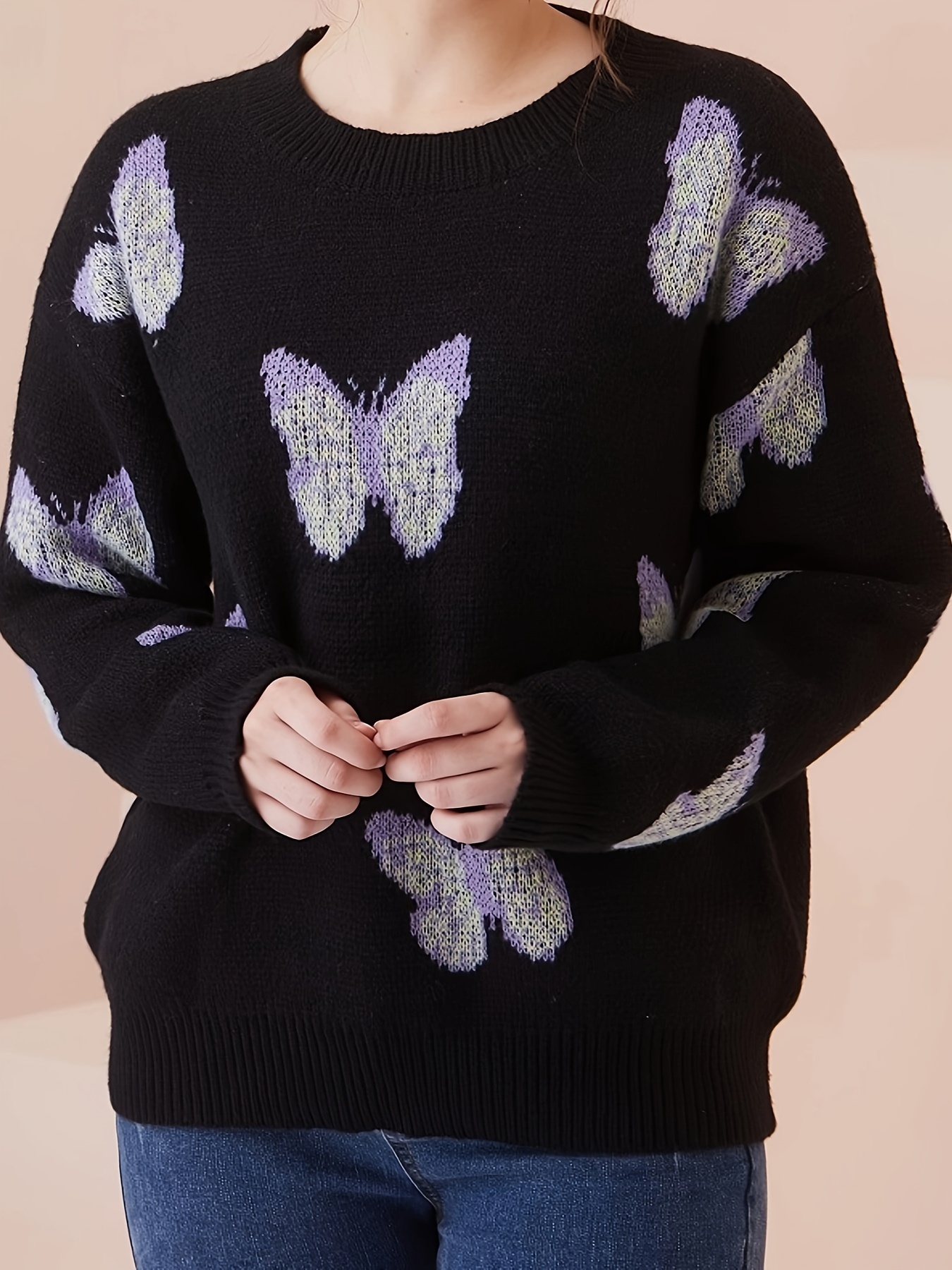 VINTAGE LOOK BUTTERFLIES SWEATER CLIP BY JUMBL  Fashion, Butterfly sweater,  Outfit accessories