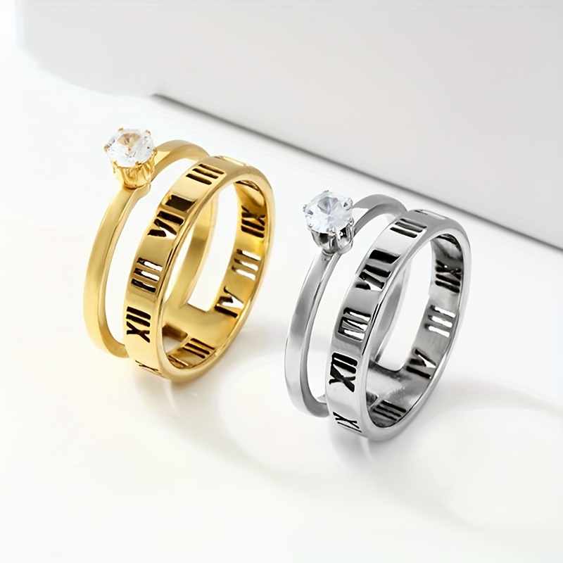 18K Gold plated Wedding Ring Set