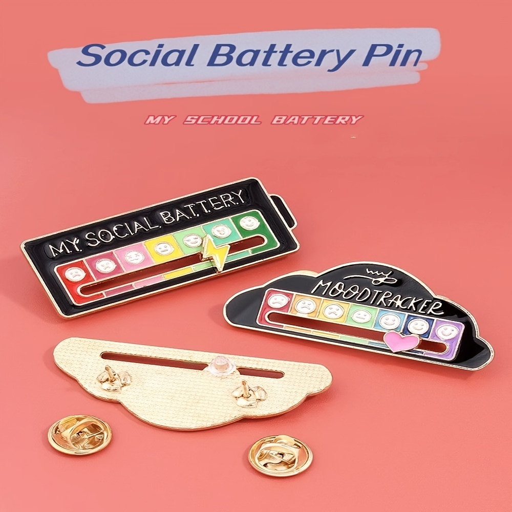 Social Battery Pin Funny Social Battery Pins Self expression - Temu