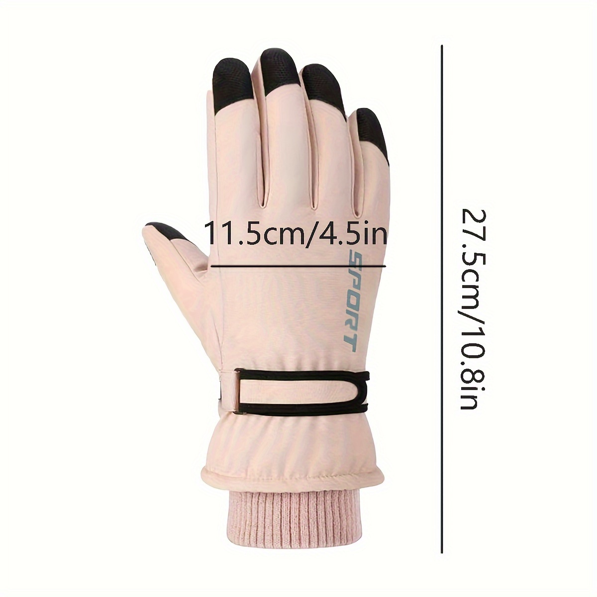 YHomU Guantes de esquí para mujer, a prueba de frío, cálidos y gruesos,  guantes de invierno antideslizantes para pantalla táctil con puños  ajustables