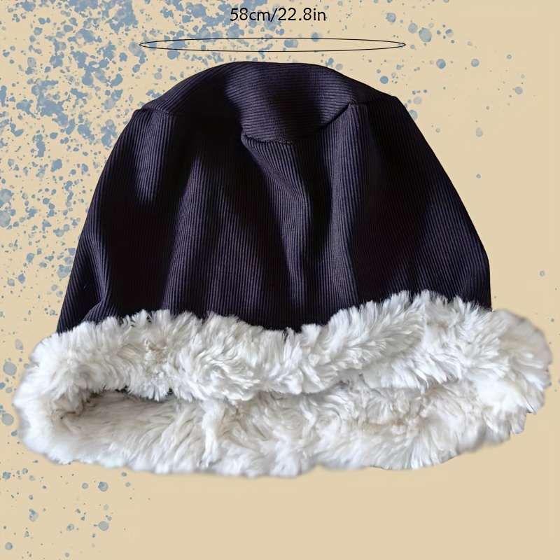 Winter Unisex Ears Knitted Ribbed Hat Outdoor Riding - Temu