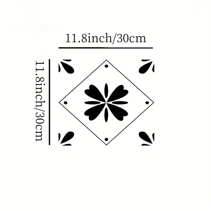 Black And White Flower Tiles Peel And Stick Floor Tiles - Temu