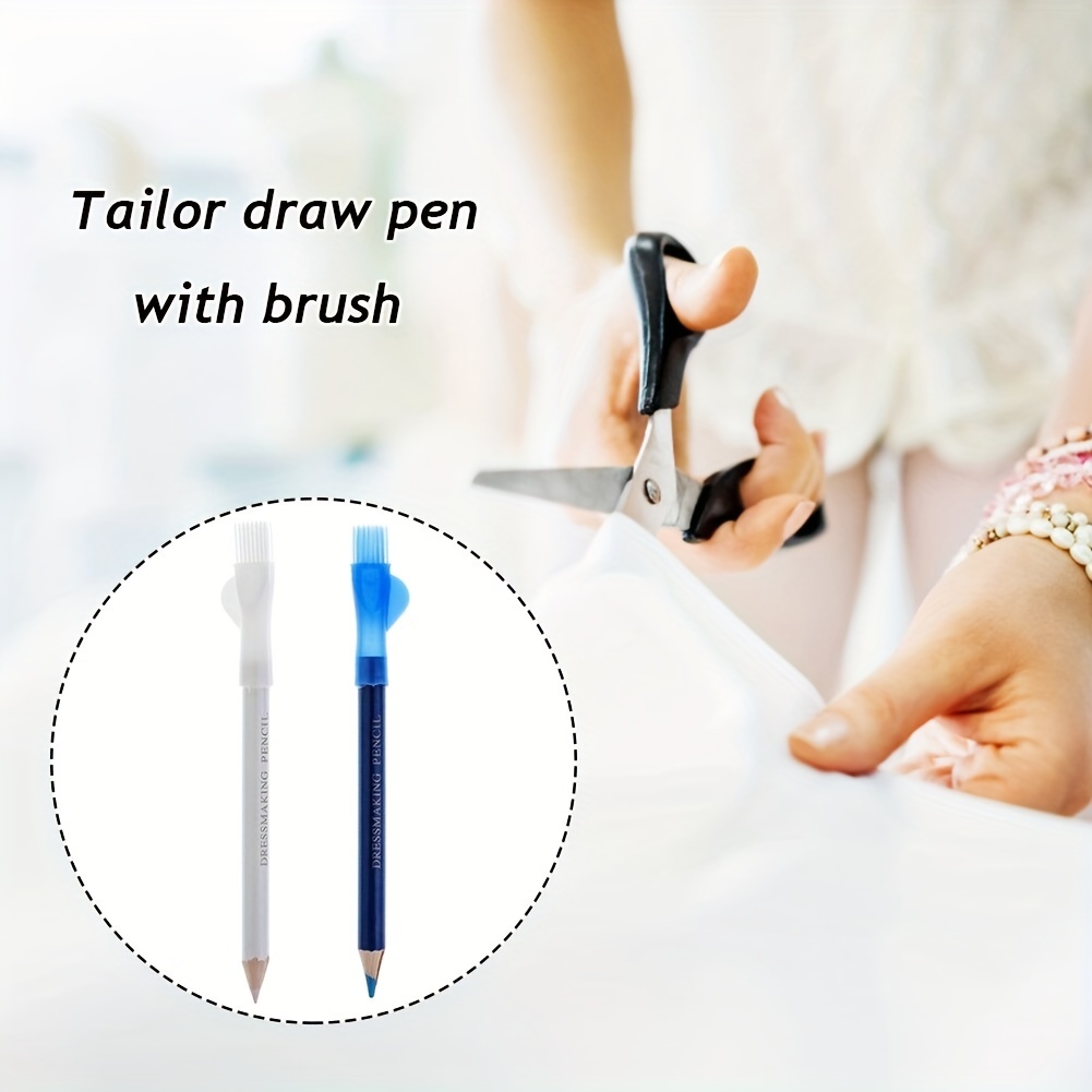 2pcs Tailors Chalk Pen with 20pcs Pen Refill, Sewing Fabric Chalk Marker  Erasable Natural Fading Tailored Liner Pen Sewing Accessories and Supplies