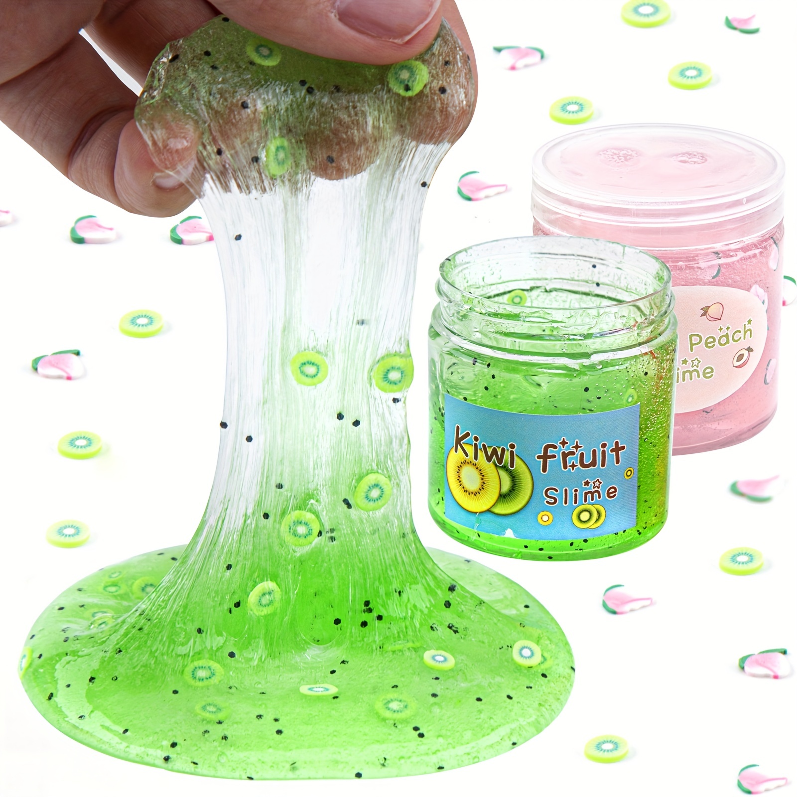 Crystal Slime, Green Kiwi Fruit Clear Jelly Cube Glimmer Crunchy Slime for  Kids, Idea Stress Relief Toy, Kids Party Favor, Birthday Easter Christmas