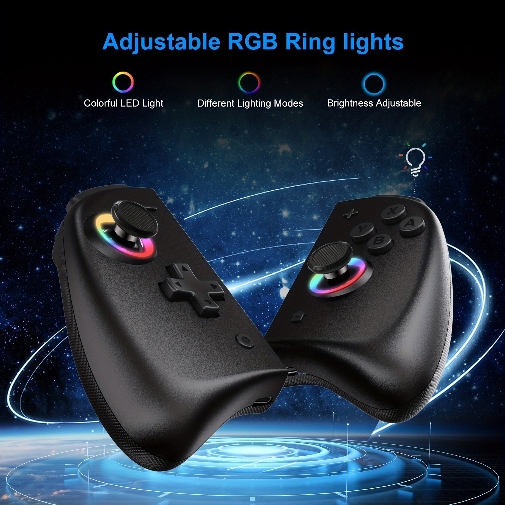 For Switch Joy Con Wireless Handle, Black, For SWITCH/SWITCH OLED Universal  Mapping Function And Macro Function, Three Game Modes, Six Axis Induction,  