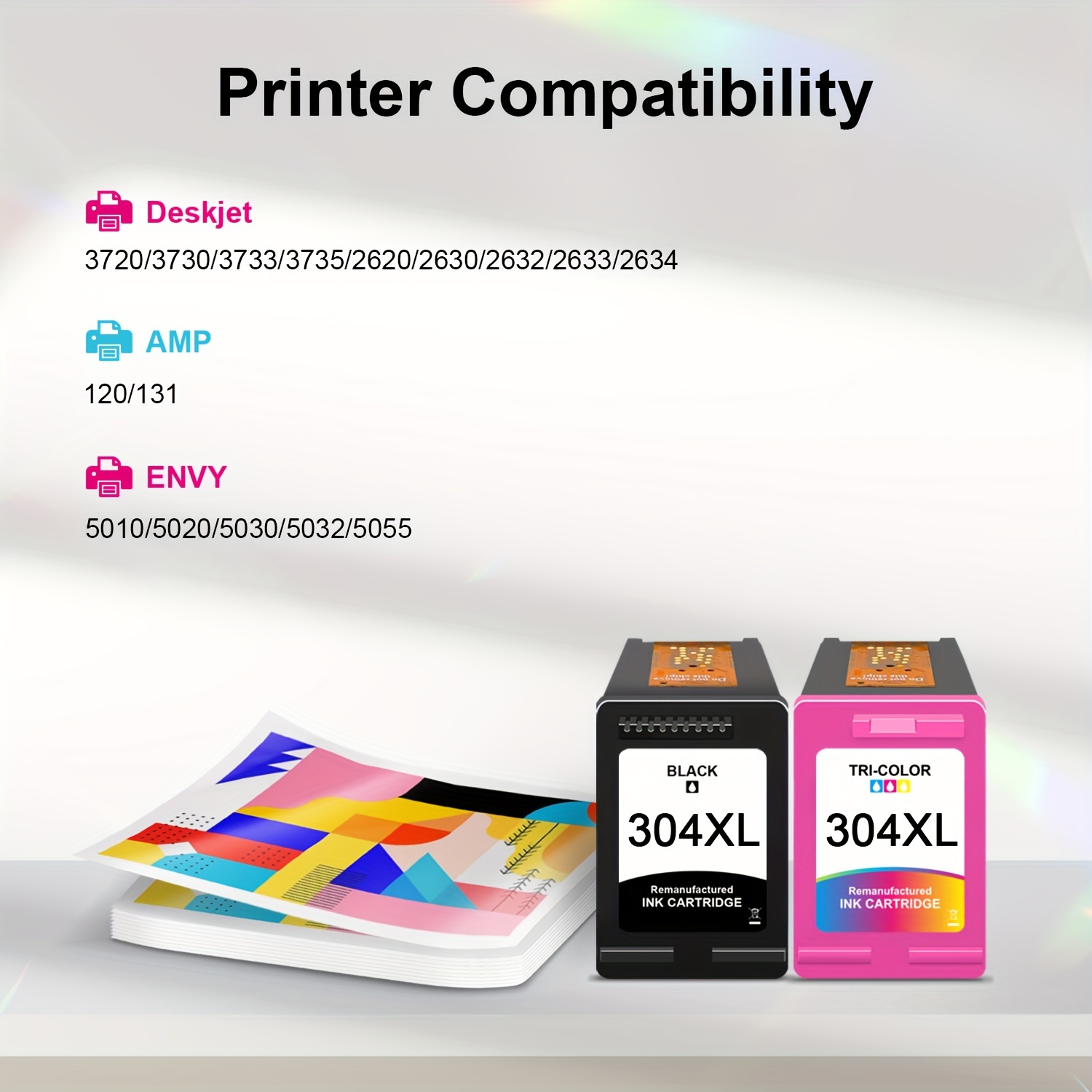 304XL Ink Cartridge Compatible For HP 304 For HP 304XL Deskjet ENVY  Officejet 2620 2630 2632 3730 5020 5032 Printer