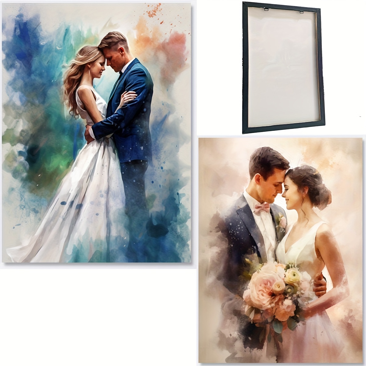 Framed Painting Watercolor Canvas Posters And Prints Wall - Temu
