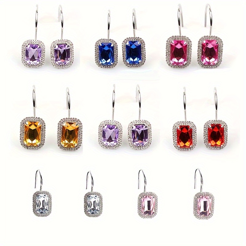 Rhinestone Decor Shower Curtain Hooks Creative Rustproof - Temu