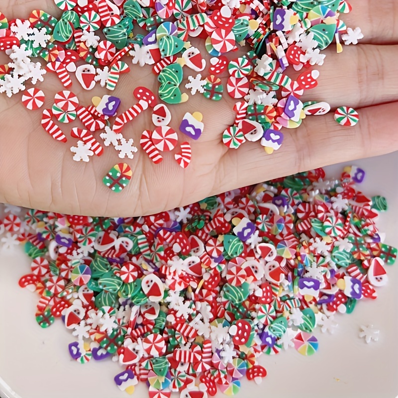 50g 5mm Mixed Polymer Clay Sprinkles Colourful Mix Clay Soft Pottery Slices DIY Nail Art Decor Slime Filler Accessories (Candy)