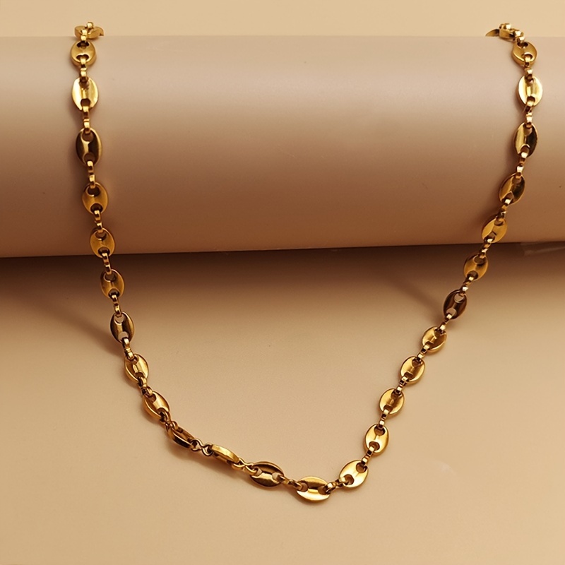 Men's 316 Stainless Steel Coffee Bean Necklace, Durable