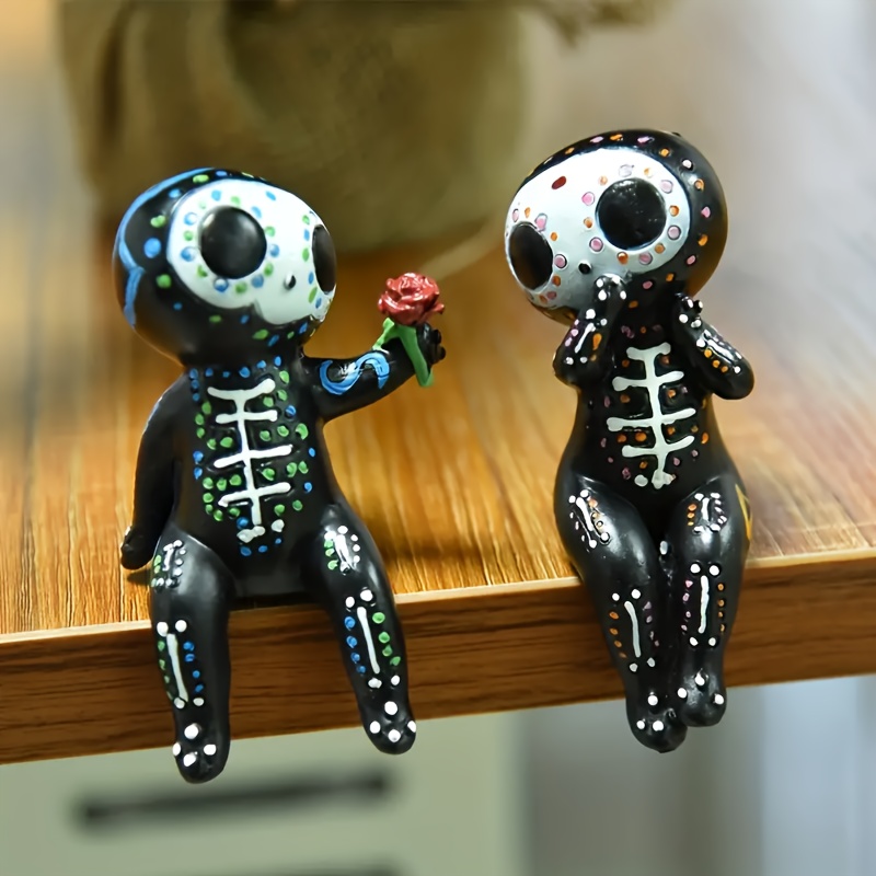 Skeleton outlet and Flowers Love Figures Set Decoration