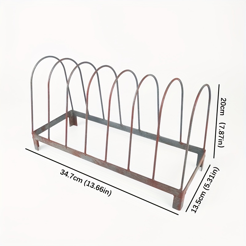 1pc Iron Black/white Coated Kitchen Storage Rack With Drainer For