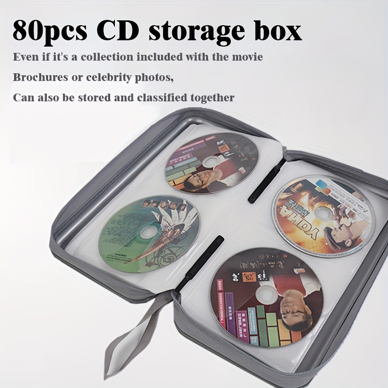 80 pièces capacité disque CD DVD portefeuille rang – Grandado