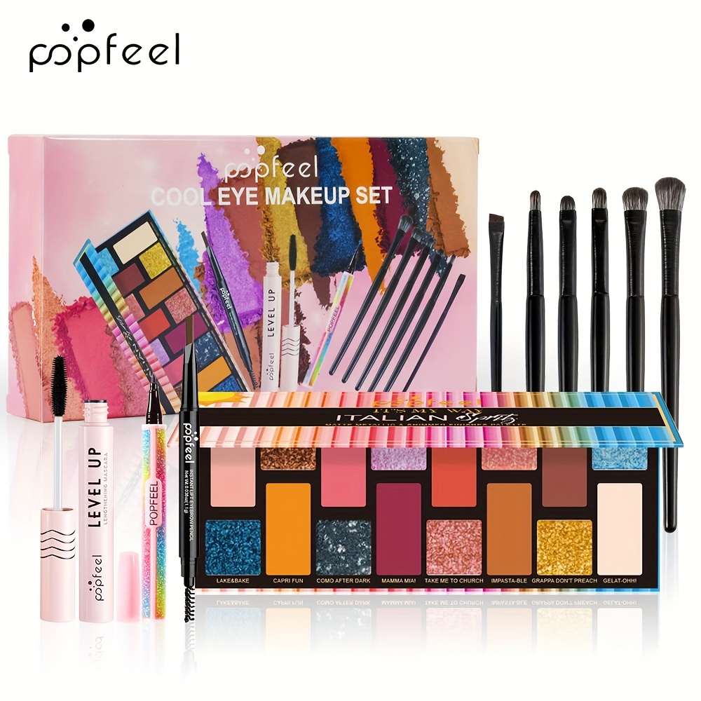 40 Colors Eyeshadow Palette Set Eyebrow Pencil Eyeliner Pen - Temu