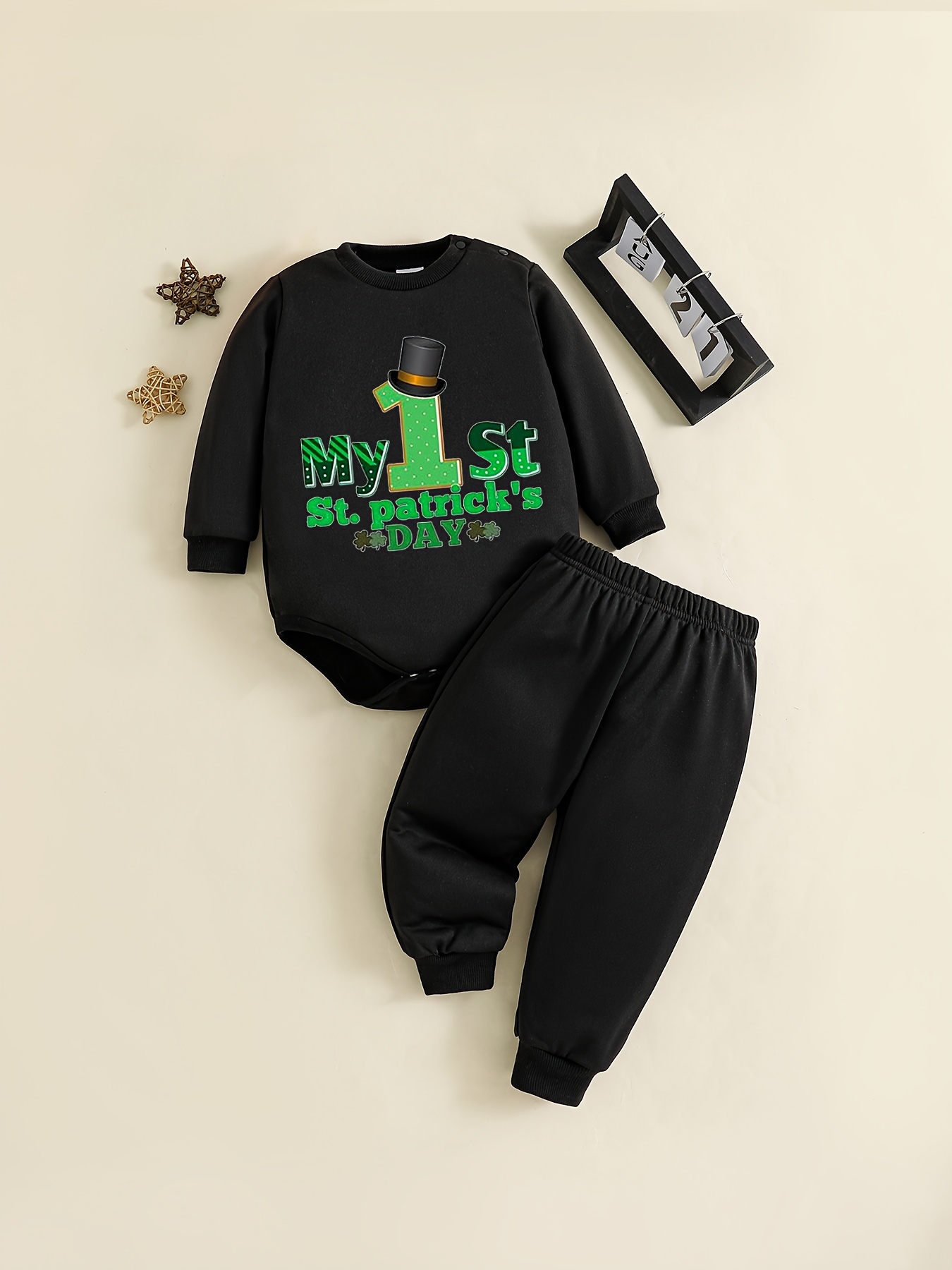 2pcs  Premier Jour Saint patrick Tenue Imprimée Bébé - Temu France