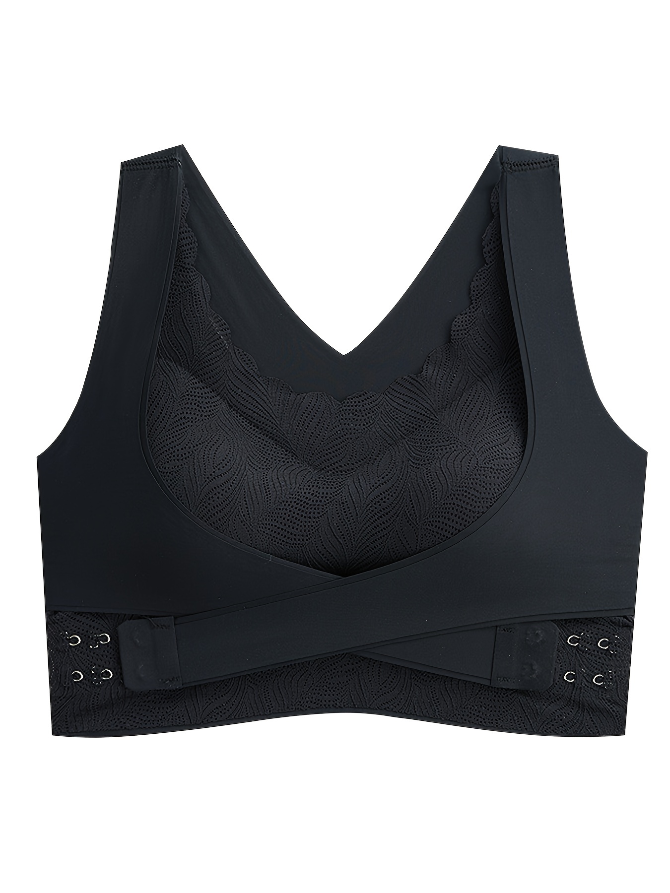 6pcs Contrast Lace Wireless Bras, Comfy & Breathable Criss Cross Back Bra,  Women's Lingerie & Underwear