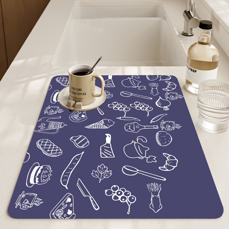 Kitchen, Countertop Table Mats, Coffee Mats, Kitchen Dish Mats, Bar Drain  Mats - Temu