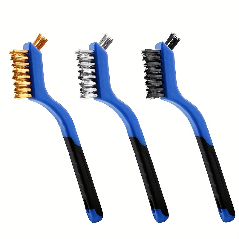 Set Of 3 Wire Brushes, Small Wire Brushes For Cleaning Rust, Dirt