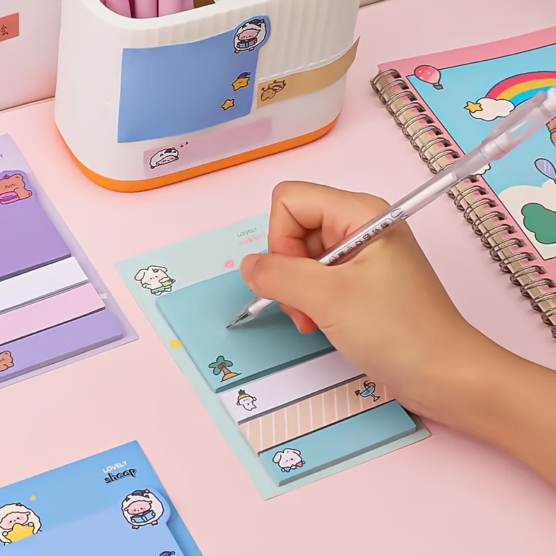 80 Sheets Cartoon Animal Sticky Notes Pack Office School Supplies