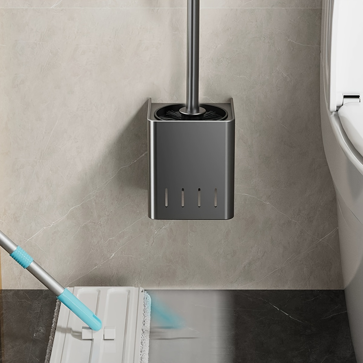 2 Toilet Brush With Holder Wall mounted Punch free Toilet - Temu