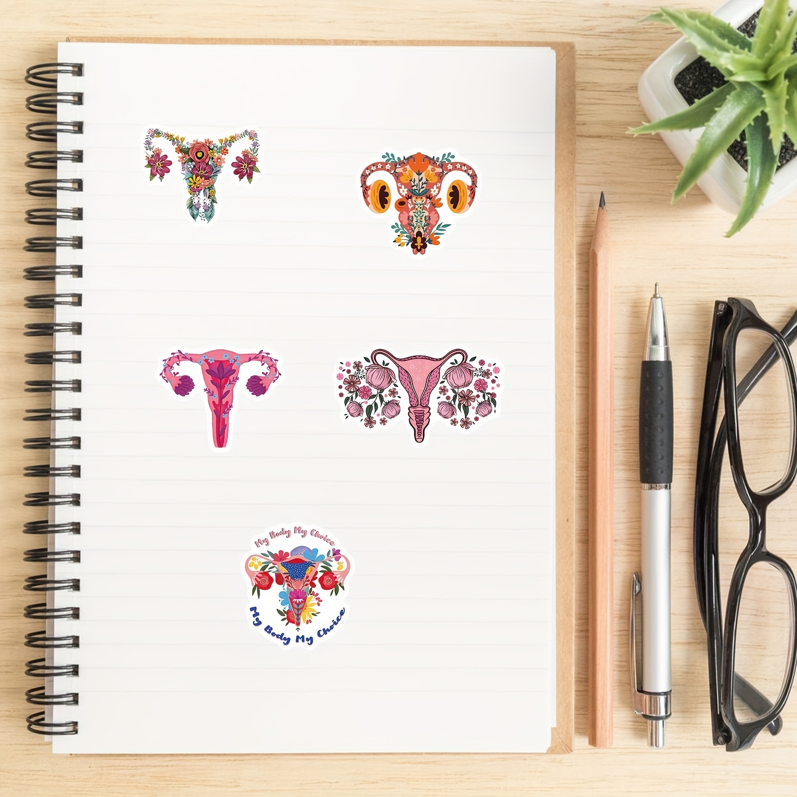 Woman's Rights Uterine Flower Stickers Fashion Fun - Temu