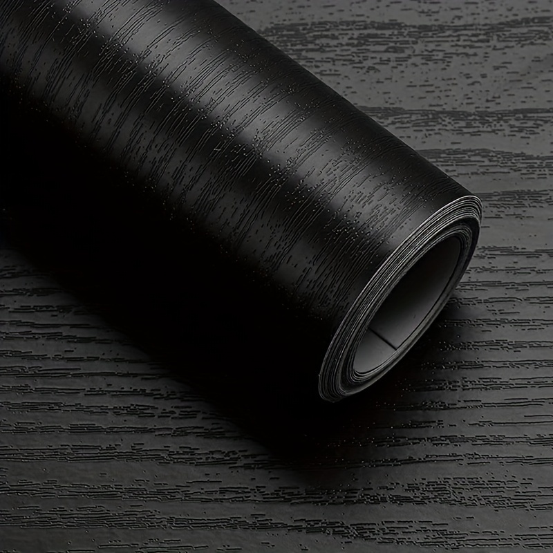 1pc Papel Tapiz Madera Negra Película Pelar Pegar Papel - Temu