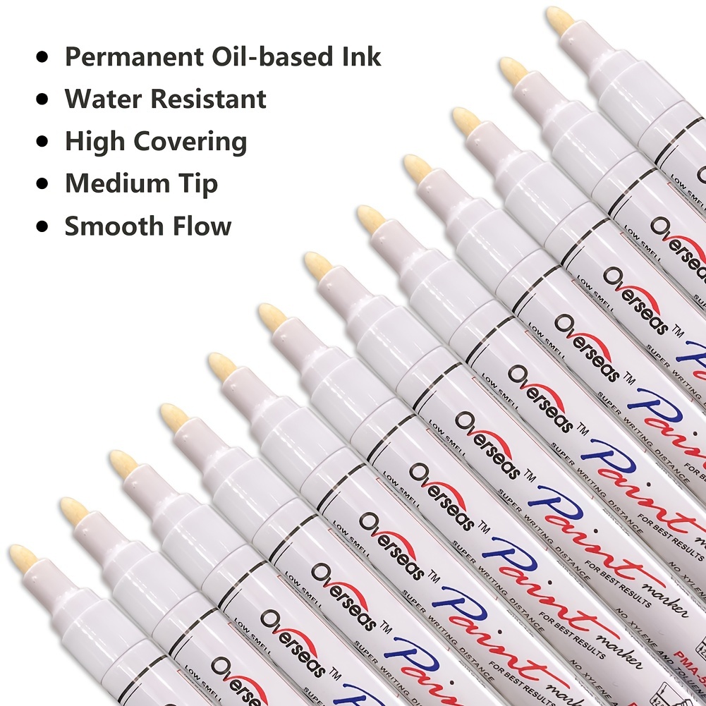 Overseas Permanent Paint Pens Markers Single Color Oil Based - Temu