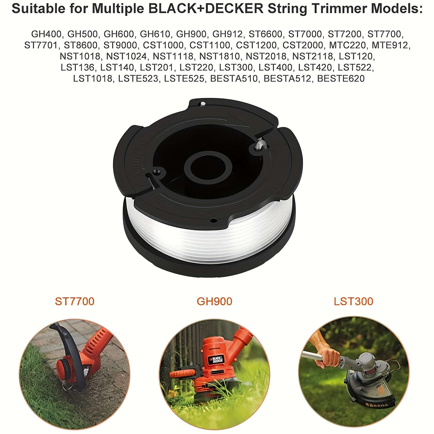 Black+decker Af-100-3zp 30ft 0.065 Line String Trimmer Replacement Spool 3-Pack