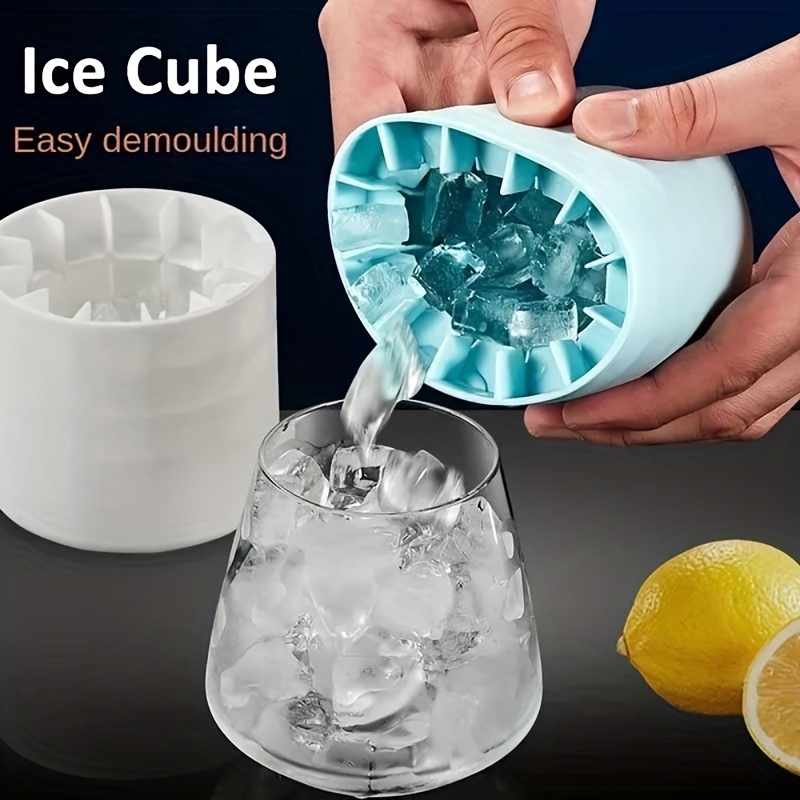 Kaufe (Qunide (Begriffsklärung)) Zylinder-Silikon-Eiswürfel-Form,  3D-Eismaschine, dekomprimieren Eisgitter, Pressetyp Easy Release Eisbecher
