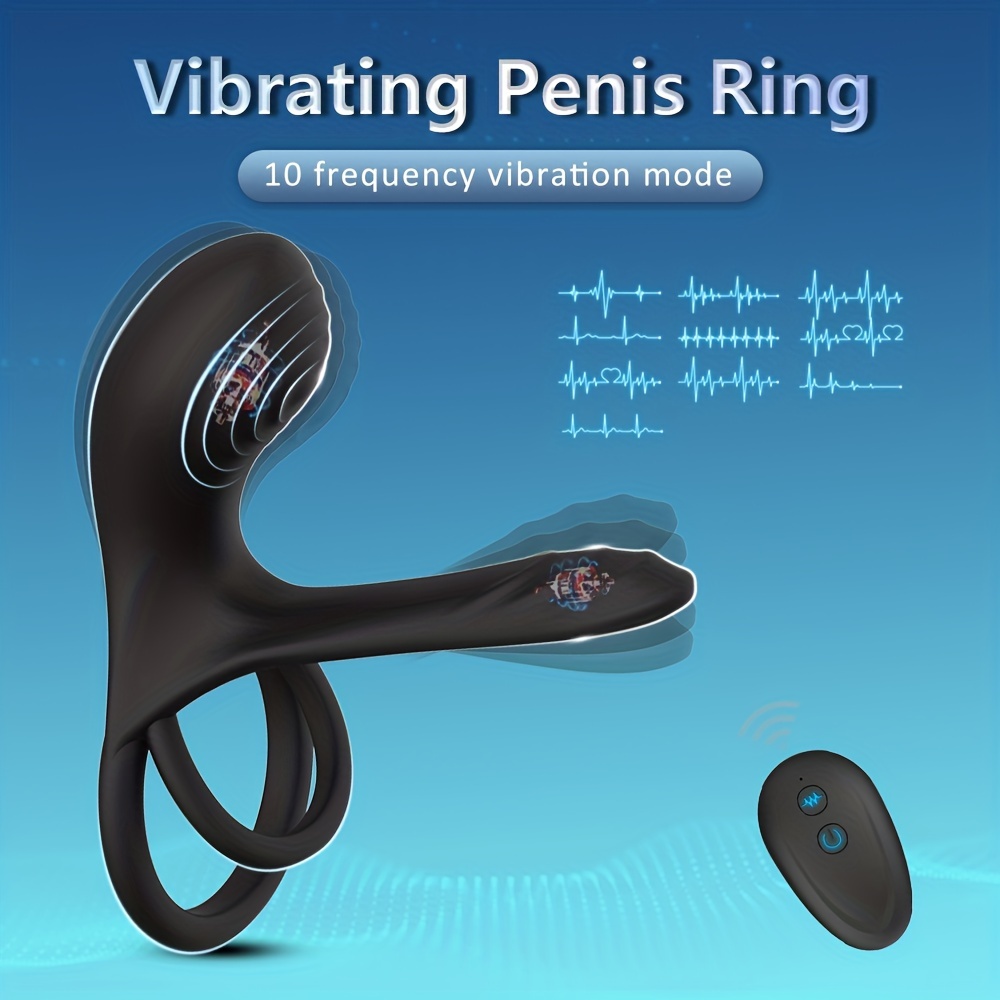 Silicone Abs Male Lock Ring Wireless Remote Control 10 Frequency Vibration Magnetic Charging Sex 