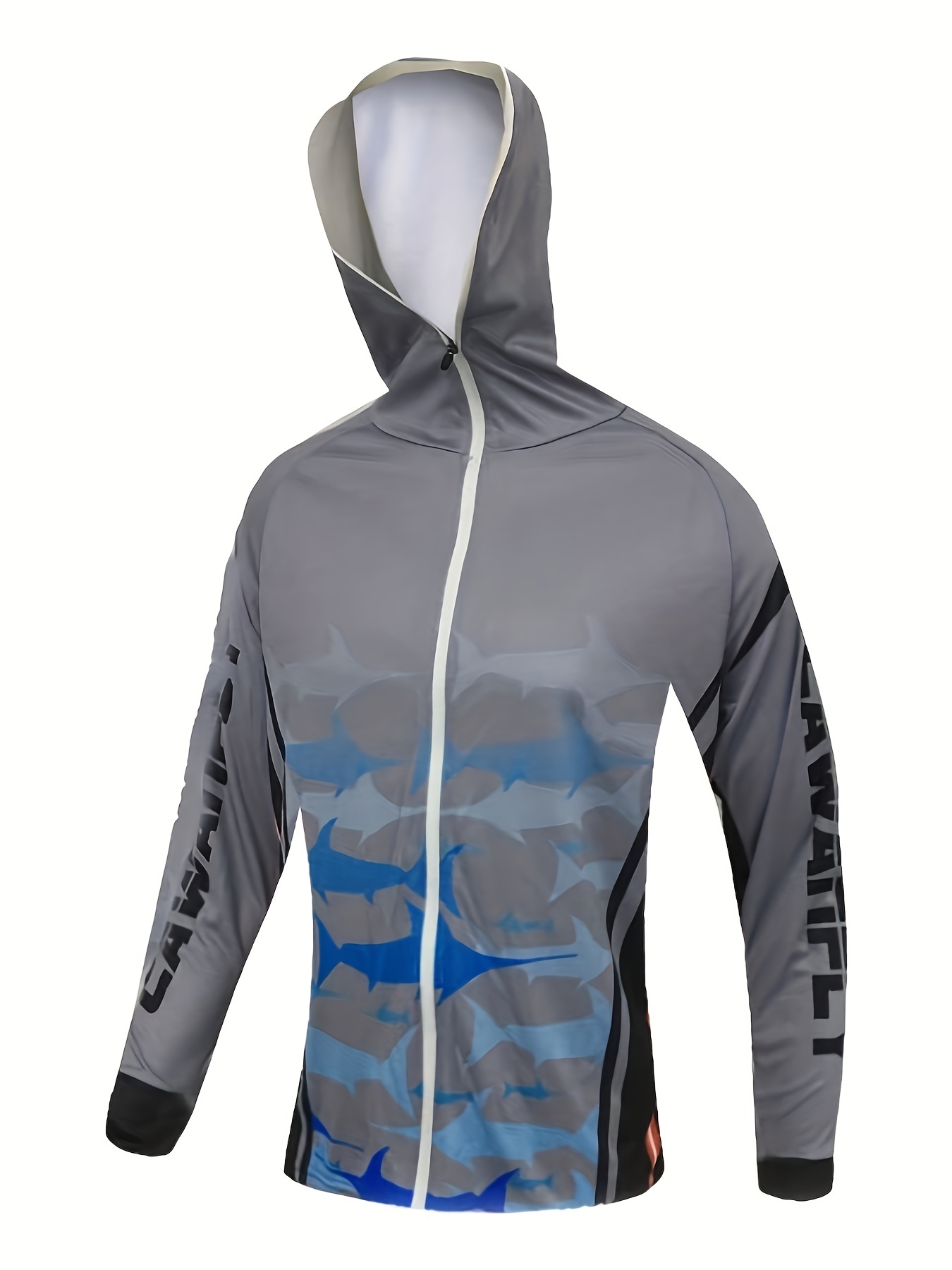 Plus Size Men's Fish Print Hoodies Outdoor Sports Fishing - Temu