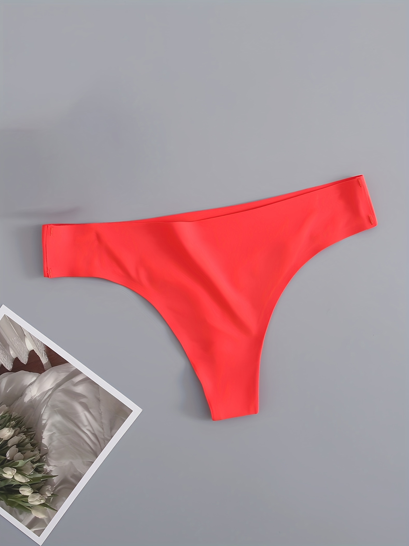Women's Simple Comfortable Sports Thong Panties Solid - Temu