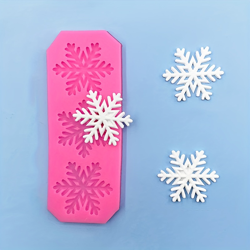 1pc, Multiple Christmas Snowflake Cake Decoration Mold Fondant Chocolate  Mousse Silicone Mold.