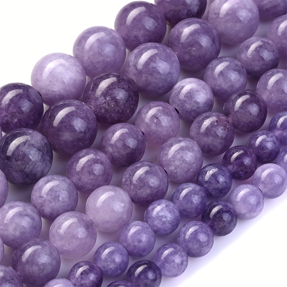 TEMU Perles en de Quartz Violet Naturel pour la Fabrication de Bijoux, Perles d'Espacement Lâches & Assortiments de Perles, Accessoires DIY pour
