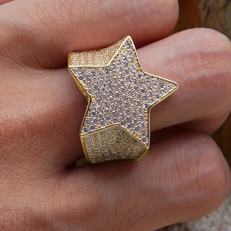 Gold star hot sale ring mens