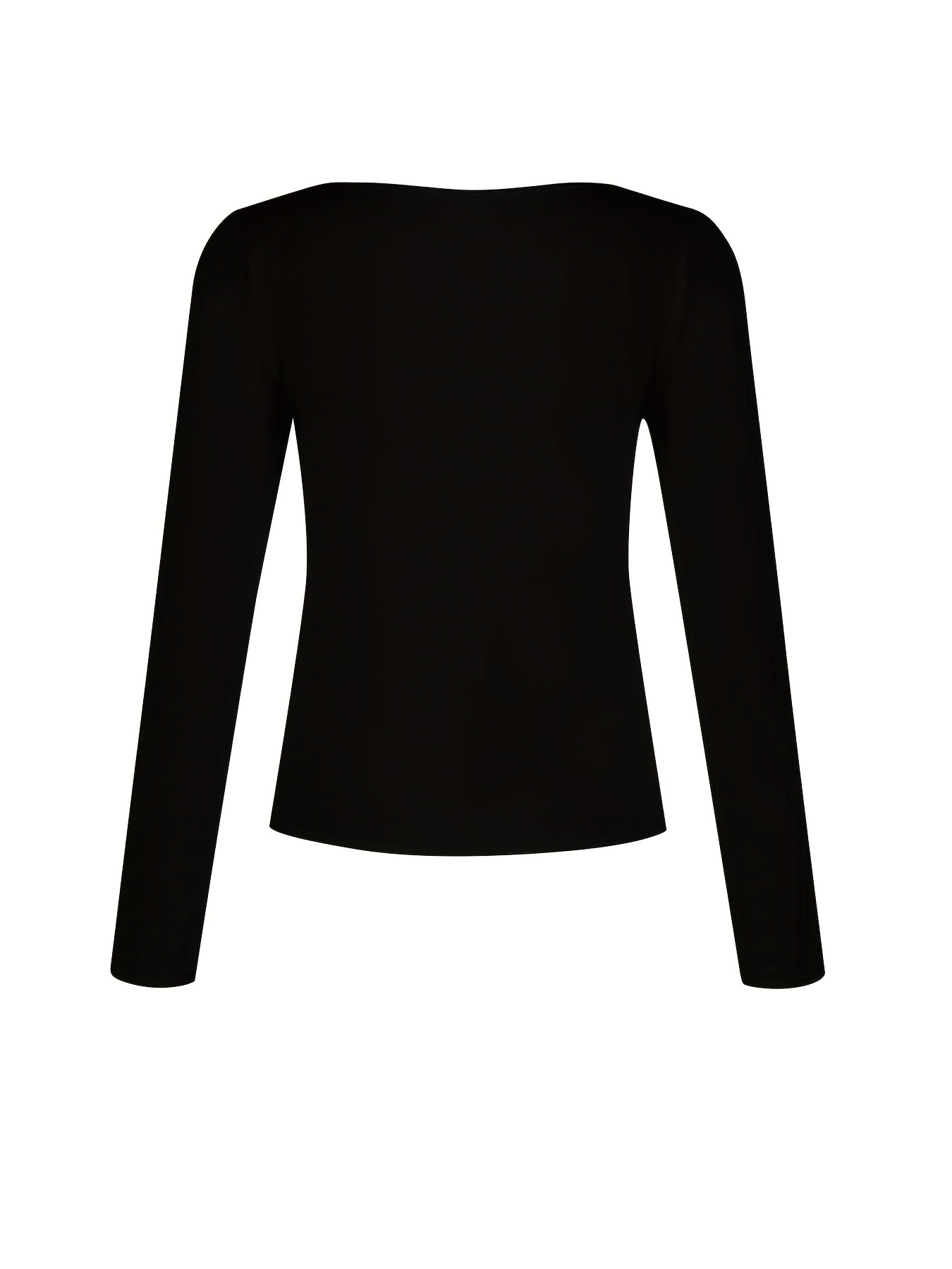 Plus Size Sports Top Women's Plus Solid Long Sleeve V Neck - Temu