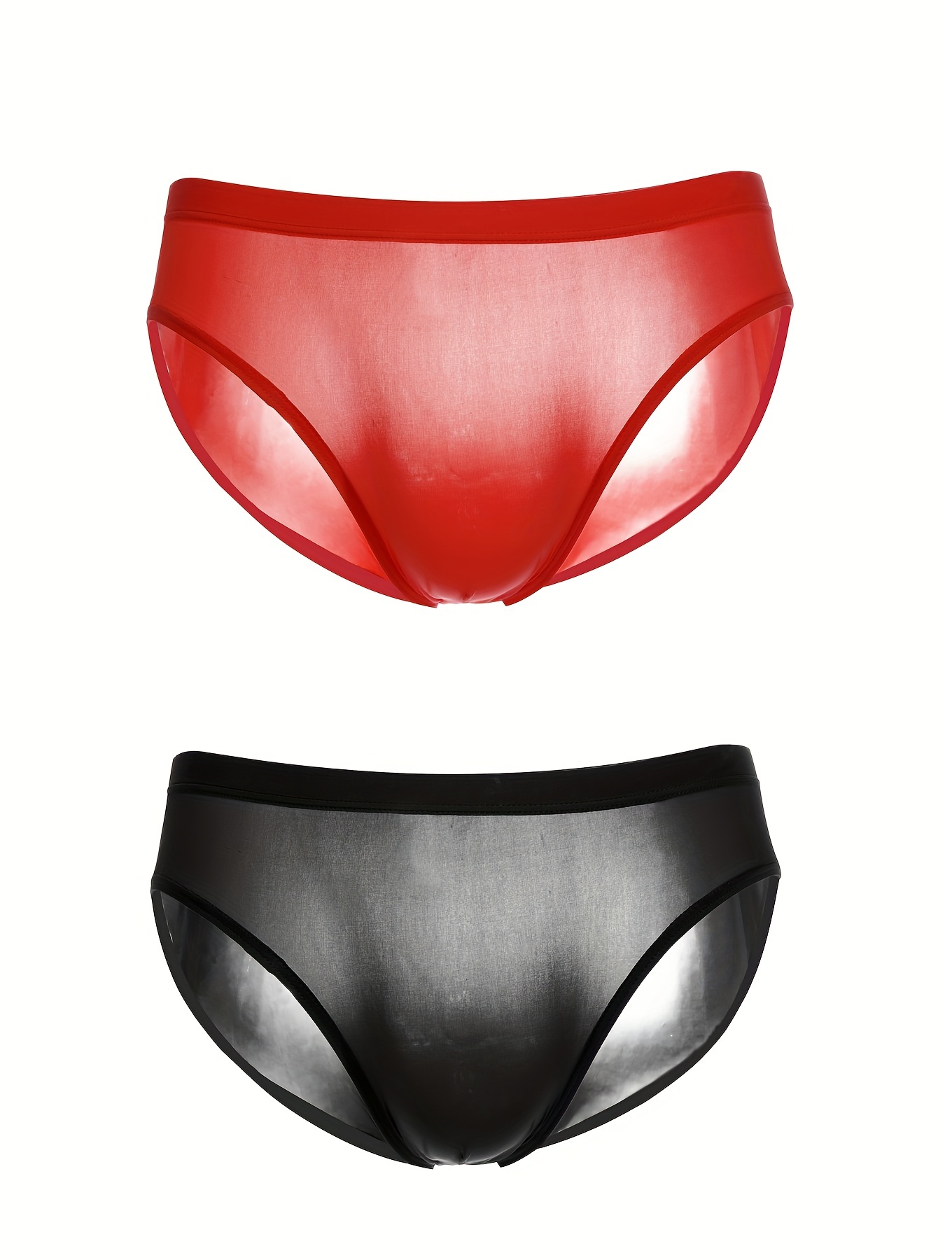 Men's Underwear Transparent Briefs Thin Mesh Bagless Tight Panties