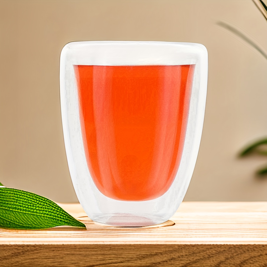 Double Wall Glass Coffee Tea Cups Heat Resistant Double Wall