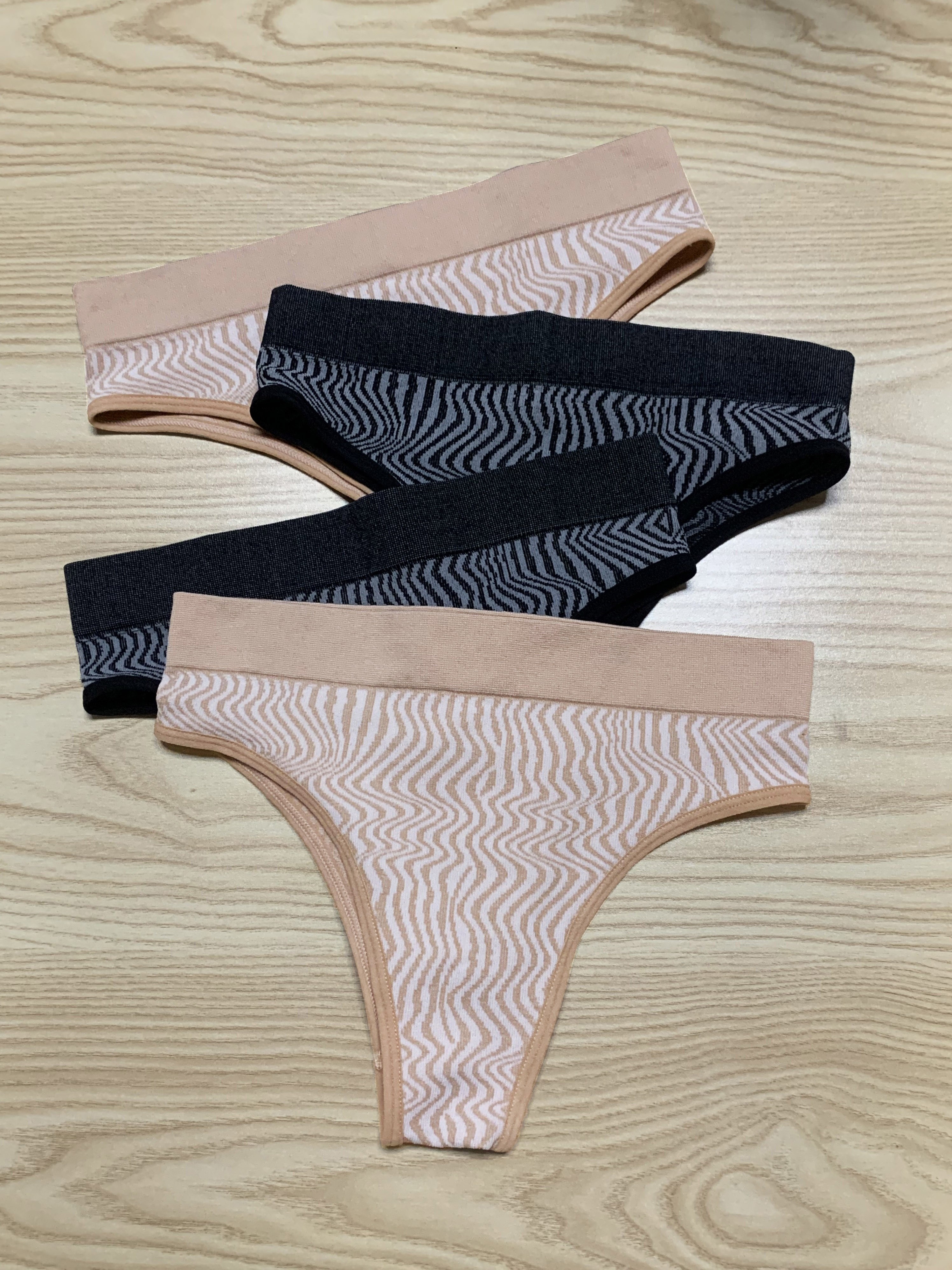 Striped Sports Thongs Soft Comfy Stretchy Intimates Panties - Temu Canada