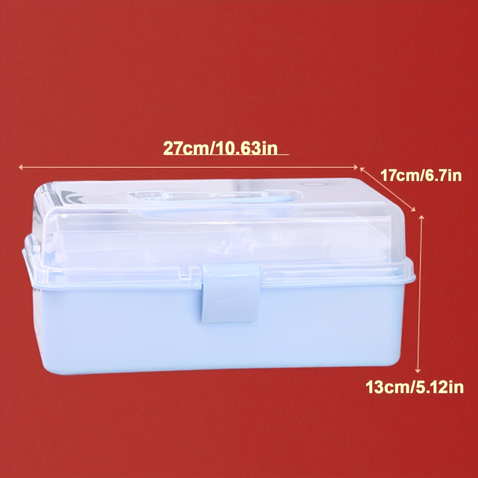 Clear Plastic Craft Storage Box Sewing Organizer Box 3 - Temu