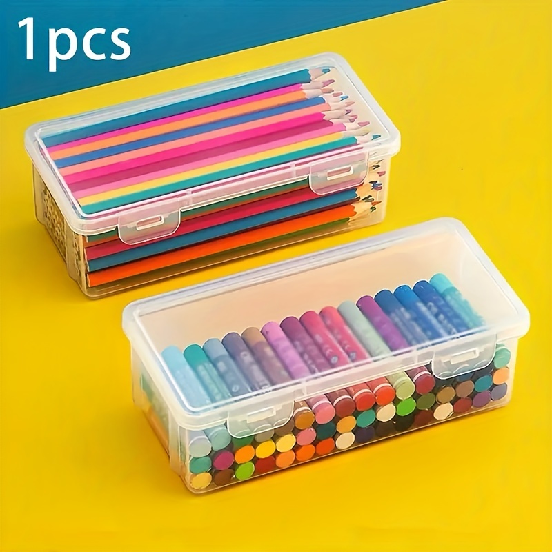 BTSKY Mini caja de almacenamiento de plástico pequeña de 6 colores con tapa  de bloqueo, organizador de plástico transparente y cajas de colores
