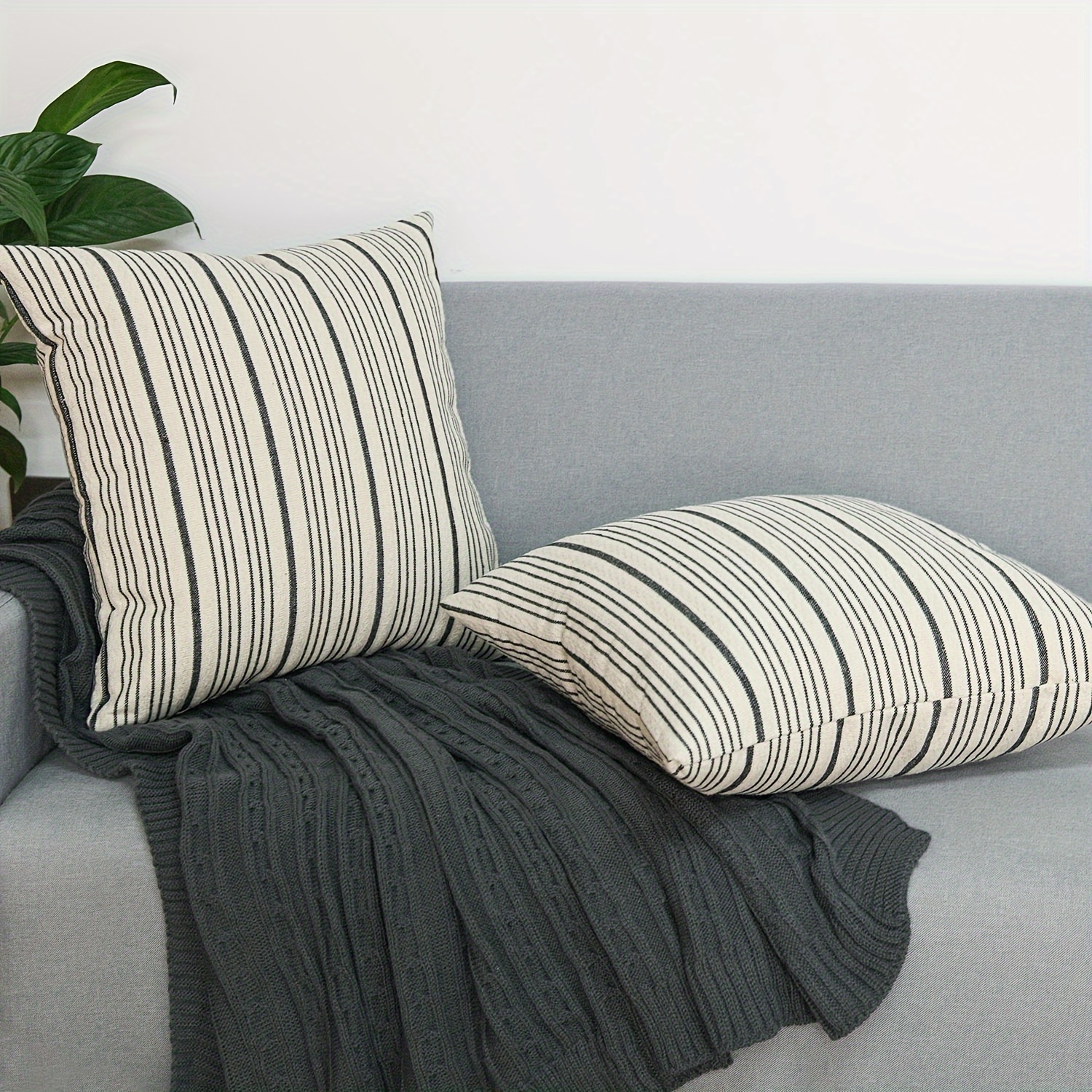 Coastal Blue Decorative Lumbar Pillow Cover 14x36, Boho Long Body Pillow  for Bed, Farmhouse Lumbar Throw Pillow for Couch, Modern Accent Textured