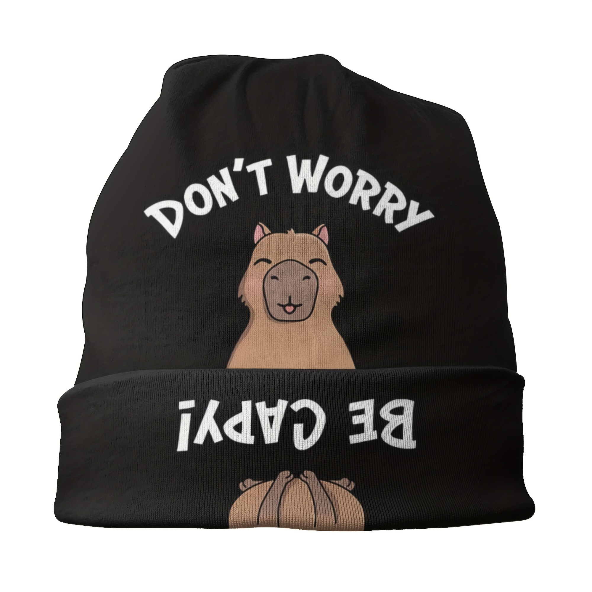 1pc Capybara Cute Animal Bonnet Hats Men Thin Skullies Beanies Hat