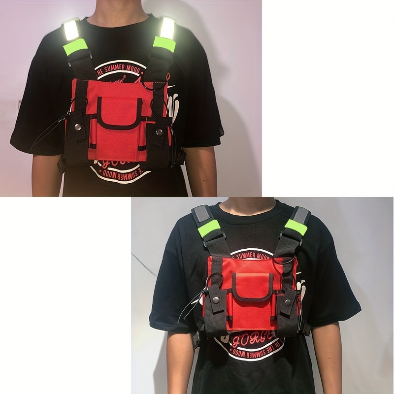Men's Tactical Chest Bag Reflective Running Waist Bag