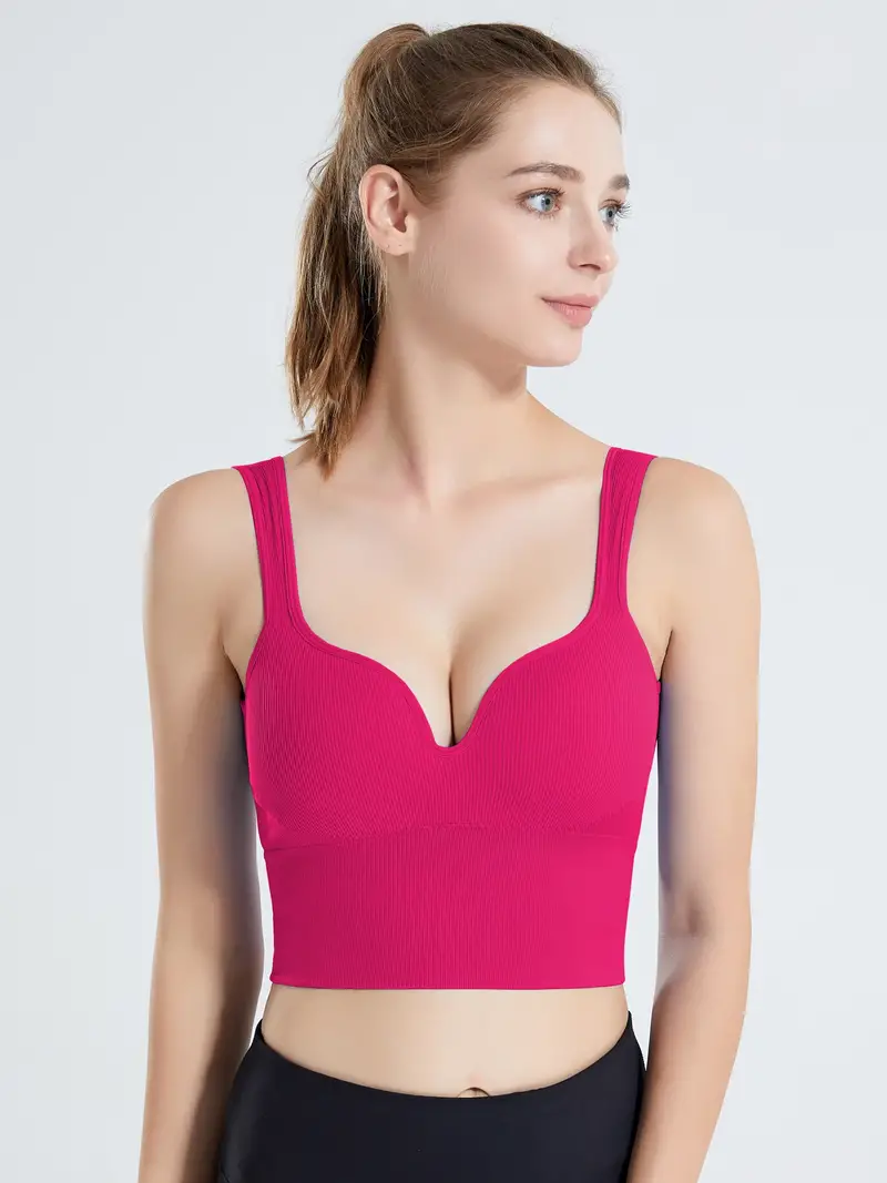 One Piece Comfortable Seamless U-back Sports Bra With Push-up