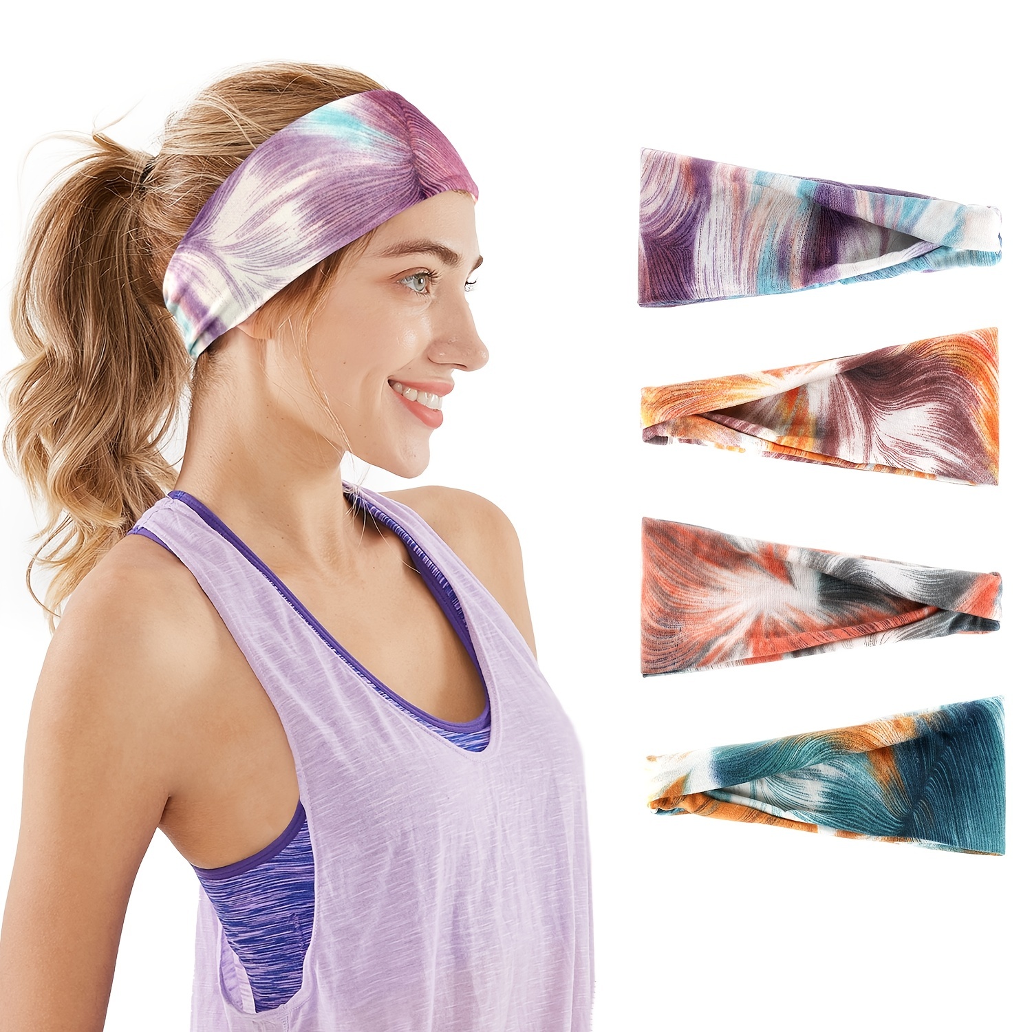 Diadema Moda Tie Dye Mujer Diadema Elástica Diadema Yoga - Temu Mexico