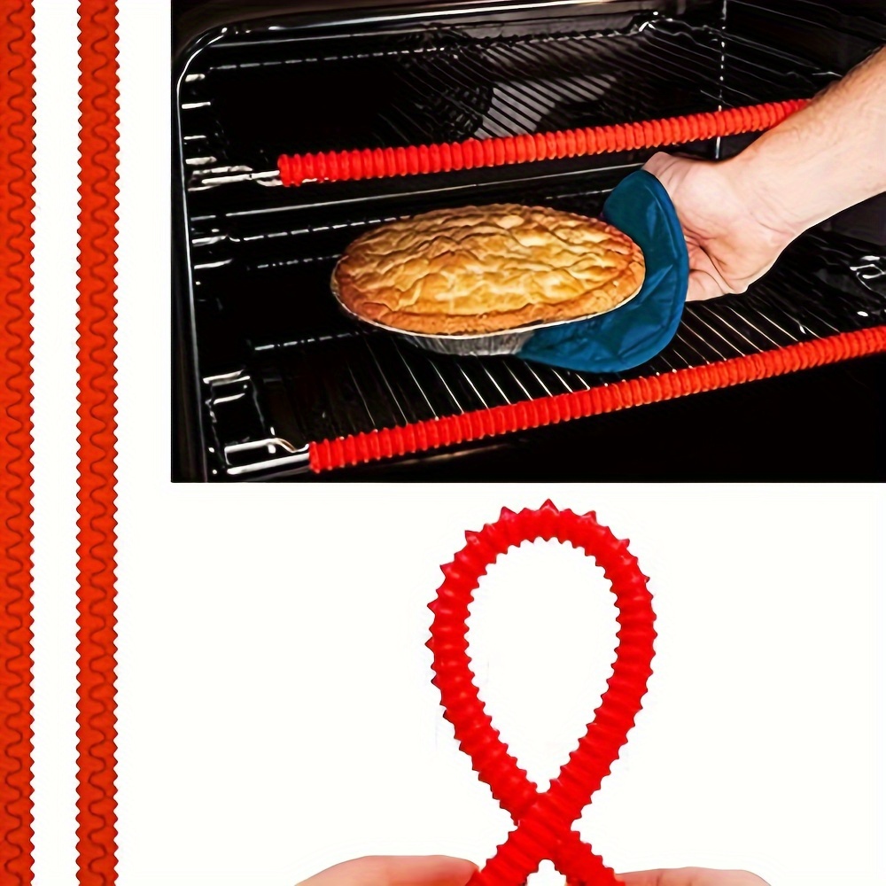 2pcs oven rack shields silicone protectors oven rack anti scalding strips oven protection guards prevents scalding and scarring kitchen baking supplies