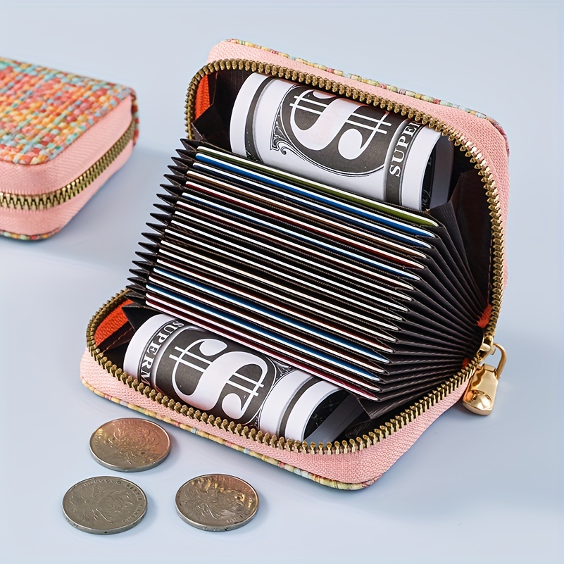 Vintage Plaid Print Short Wallet, Zipper Around Coin Purse, Versatile  Credit Card Holder - Temu
