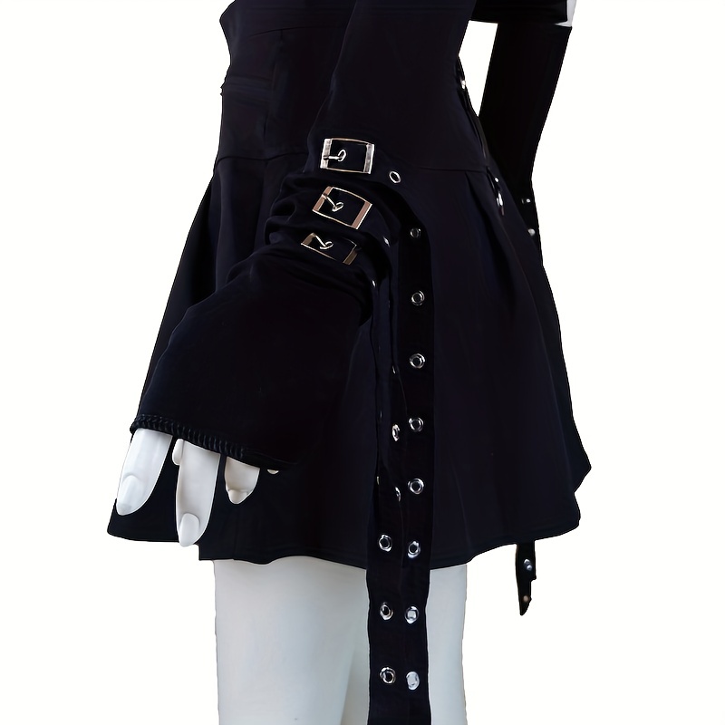 Rivet Belt Decor Punk Gloves Gothic Fingerless Gloves
